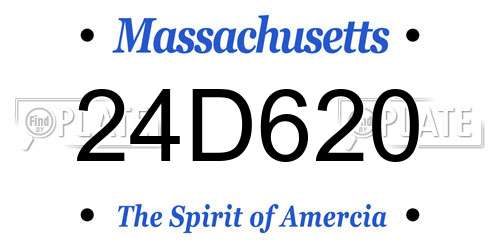 24D620 Massachusetts License Plate