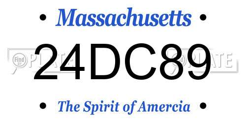 24DC89 Massachusetts License Plate