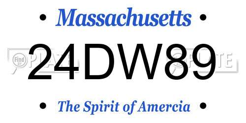 24DW89 Massachusetts License Plate