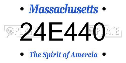 24E440 Massachusetts License Plate