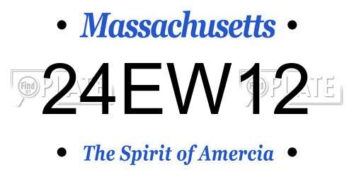 24EW12 Massachusetts License Plate