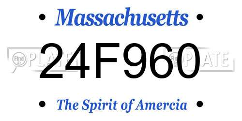 24F960 Massachusetts License Plate