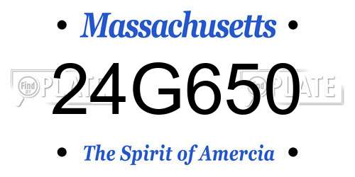 24G650 Massachusetts License Plate