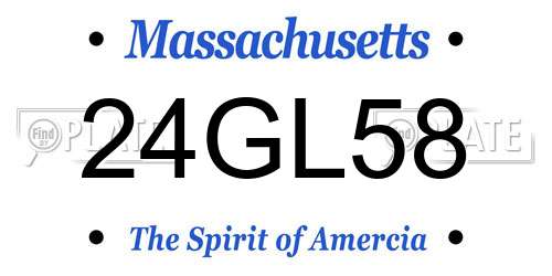 24GL58 Massachusetts License Plate