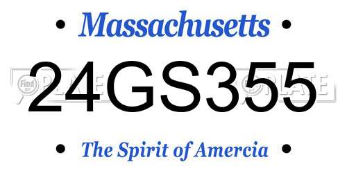 24GS355 Massachusetts License Plate
