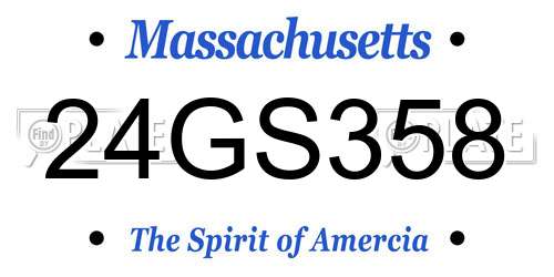 24GS358 Massachusetts License Plate