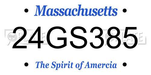 24GS385 Massachusetts License Plate