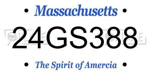 24GS388 Massachusetts License Plate