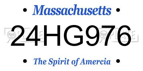 24HG976 Massachusetts License Plate