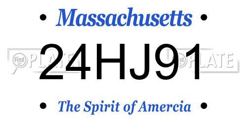24HJ91 Massachusetts License Plate