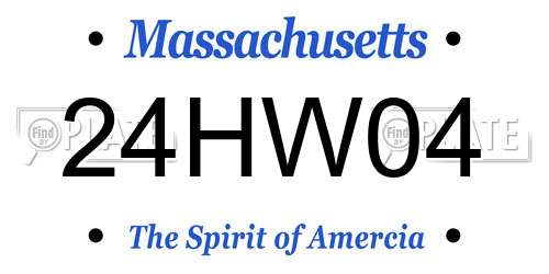 24HW04 Massachusetts License Plate