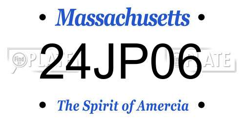 24JP06 Massachusetts License Plate