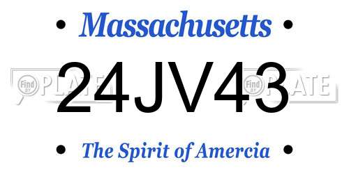 24JV43 Massachusetts License Plate