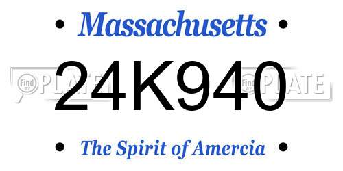 24K940 Massachusetts License Plate