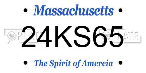 24KS65 Massachusetts License Plate