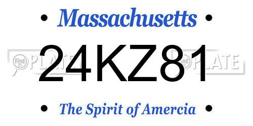 24KZ81 Massachusetts License Plate