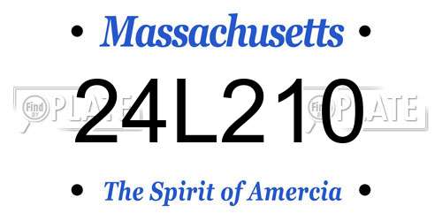 24L210 Massachusetts License Plate