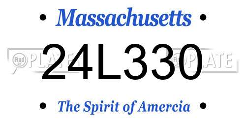 24L330 Massachusetts License Plate