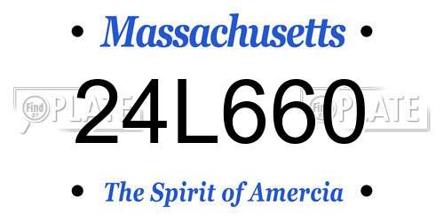 24L660 Massachusetts License Plate