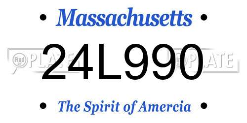 24L990 Massachusetts License Plate