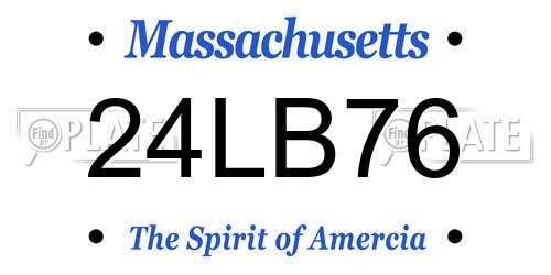 24LB76 Massachusetts License Plate