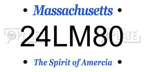 24LM80 Massachusetts License Plate