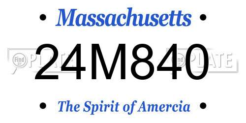 24M840 Massachusetts License Plate