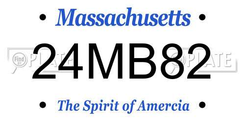 24MB82 Massachusetts License Plate
