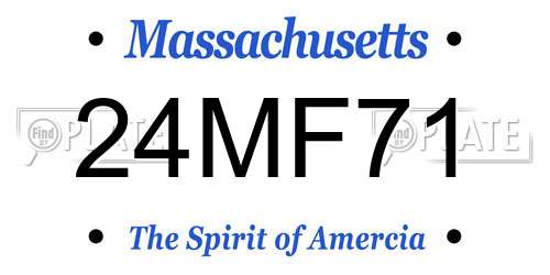 24MF71 Massachusetts License Plate