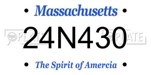 24N430 Massachusetts License Plate