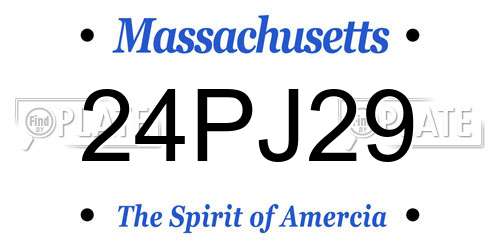24PJ29 Massachusetts License Plate