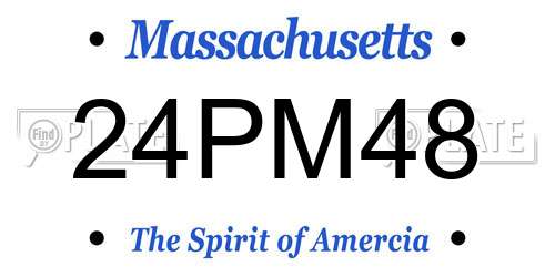 24PM48 Massachusetts License Plate