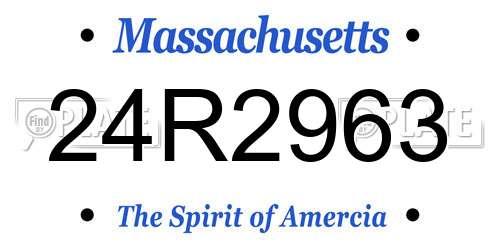 24R2963 Massachusetts License Plate
