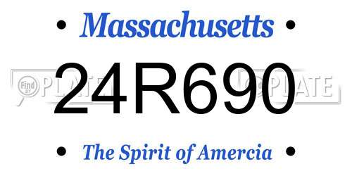 24R690 Massachusetts License Plate