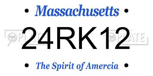 24RK12 Massachusetts License Plate