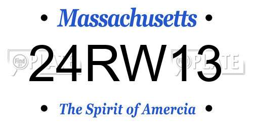 24RW13 Massachusetts License Plate