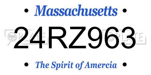 24RZ963 Massachusetts License Plate