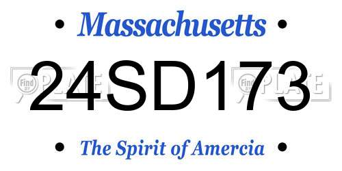 24SD173 Massachusetts License Plate