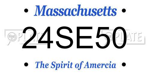 24SE50 Massachusetts License Plate