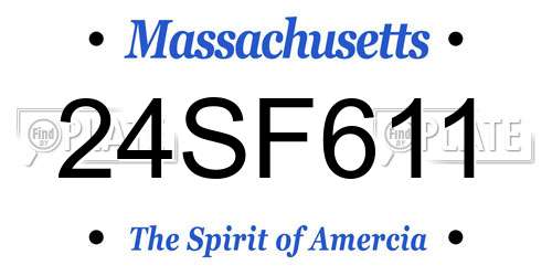 24SF611 Massachusetts License Plate