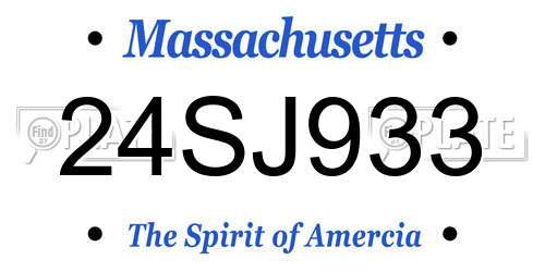24SJ933 Massachusetts License Plate