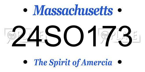 24SO173 Massachusetts License Plate