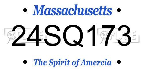 24SQ173 Massachusetts License Plate