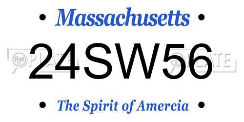 24SW56 Massachusetts License Plate