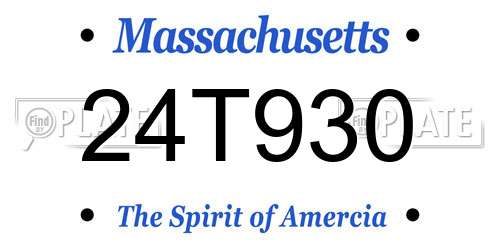 24T930 Massachusetts License Plate