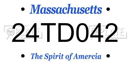 24TD042 Massachusetts License Plate