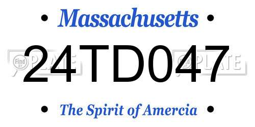 24TD047 Massachusetts License Plate