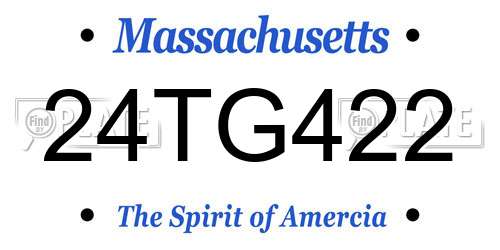 24TG422 Massachusetts License Plate