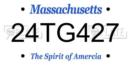24TG427 Massachusetts License Plate