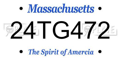 24TG472 Massachusetts License Plate